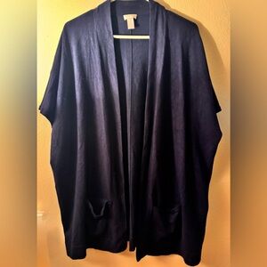 Chicos short sleeve navy cardigan size 3 - xl